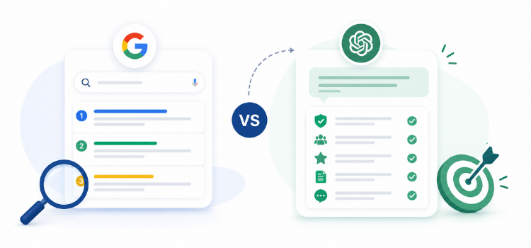 ChatGPT Doesn't Rank Websites the Same Way Google Does